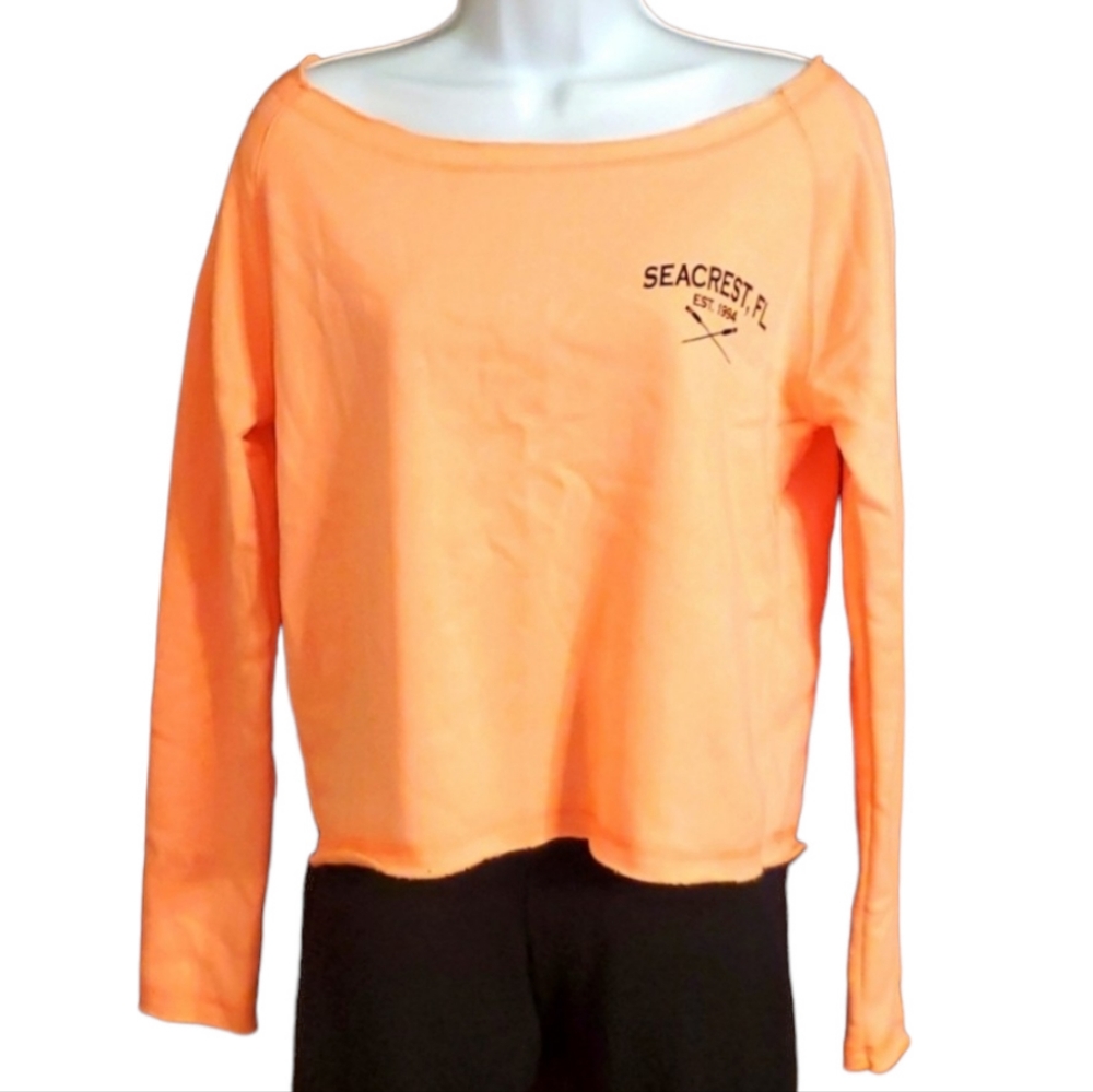 B Split Seacrest, FL Women's Wide Neck Coral Light Weight Sweatshirt